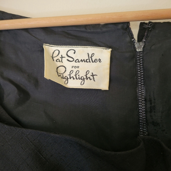 VINTAGE 60's Pat Sandler for Highlight little black cocktail dress - Picture 6 of 8